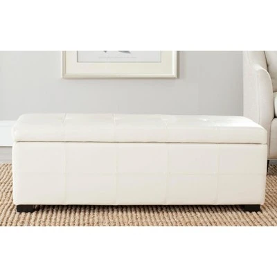 Maiden Tufted Storage Bench Lg - Flat Cream - Safavieh 3 Maiden Tufted Storage Bench Lg - Flat Cream - Safavieh