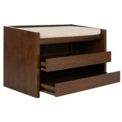 Percy Storage Bench - Walnut/Beige - Safavieh -Ottomans Official Shop unnamed file 7432