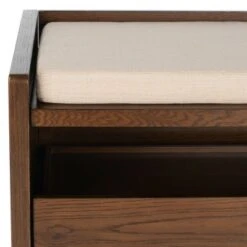 Percy Storage Bench - Walnut/Beige - Safavieh -Ottomans Official Shop unnamed file 7437