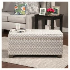 Gray Diamond Collection Storage Bench Gray/Taupe Small Diamond - HomePop -Ottomans Official Shop unnamed file 7445