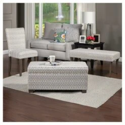 Gray Diamond Collection Storage Bench Gray/Taupe Small Diamond - HomePop -Ottomans Official Shop unnamed file 7447