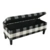 46" Luxury Storage Bench - HomePop Black Plaid