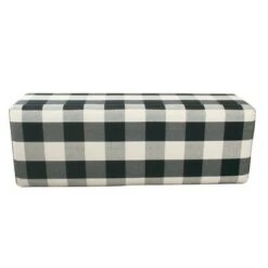 46" Luxury Storage Bench - HomePop Black Plaid -Ottomans Official Shop unnamed file 7457