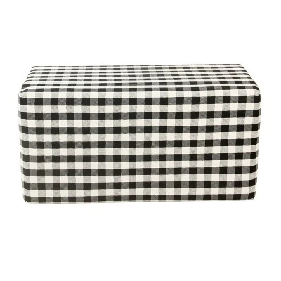 Storage Bench Black Plaid - HomePop 5 Storage Bench Black Plaid - HomePop - Image 3