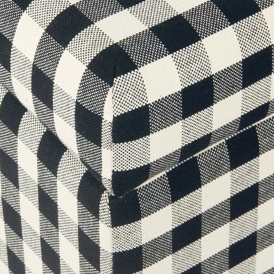 Storage Bench Black Plaid - HomePop 7 Storage Bench Black Plaid - HomePop - Image 5