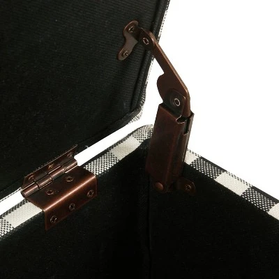 Storage Bench Black Plaid - HomePop 8 Storage Bench Black Plaid - HomePop - Image 6