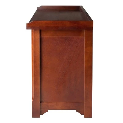 Verona Storage Bench with 3 Foldable Black Color Fabric Baskets - Walnut - Black - Winsome 4 Verona Storage Bench with 3 Foldable Black Color Fabric Baskets - Walnut - Black - Winsome - Image 2