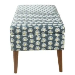 Mid-Century Storage Bench Teal Floral - HomePop -Ottomans Official Shop unnamed file 7504