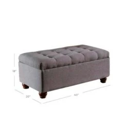 Large Tufted Storage Bench - HomePop Textured Gray -Ottomans Official Shop unnamed file 7513