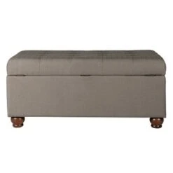Large Tufted Storage Bench - HomePop Textured Gray -Ottomans Official Shop unnamed file 7514