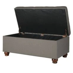 Large Tufted Storage Bench - HomePop Textured Gray -Ottomans Official Shop unnamed file 7518