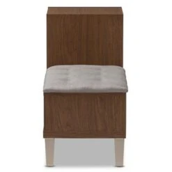 Arielle Modern and Contemporary Walnut Wood 3 Drawer Shoe Storage Light Gray, Brown - Baxton Studio 12 Arielle Modern and Contemporary Walnut Wood 3 Drawer Shoe Storage Light Gray, Brown - Baxton Studio -Ottomans Official Shop unnamed file 7524