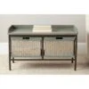 Noah 2 Drawer Wooden Storage Bench - Antique Pewter/French Grey - Safavieh -Ottomans Official Shop unnamed file 7530