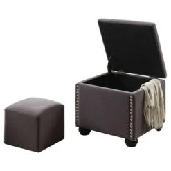 Storage Bench with Seat 16.5" - Dove Gray - Ore International