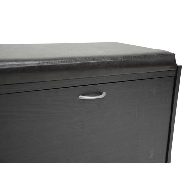 Espresso Finished Shoe Rack Storage Bench Dark Brown - Baxton Studio 3 Espresso Finished Shoe Rack Storage Bench Dark Brown - Baxton Studio