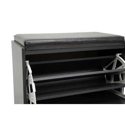 Espresso Finished Shoe Rack Storage Bench Dark Brown - Baxton Studio 4 Espresso Finished Shoe Rack Storage Bench Dark Brown - Baxton Studio - Image 2