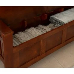 Split Seat Storage Bench Walnut - Linon -Ottomans Official Shop unnamed file 7596