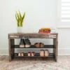 Industrial Shoe Bench with Metal Storage Racks Distressed Wood - Danya B. -Ottomans Official Shop unnamed file 7629