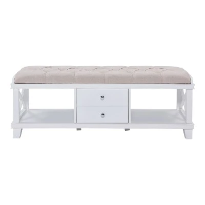 Wallis Upholstered Storage Bench White - Aiden Lane 5 Wallis Upholstered Storage Bench White - Aiden Lane - Image 3