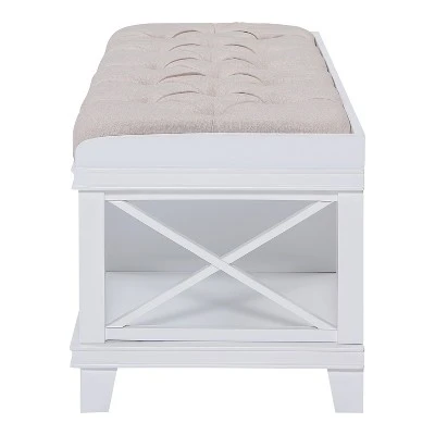 Wallis Upholstered Storage Bench White - Aiden Lane 7 Wallis Upholstered Storage Bench White - Aiden Lane - Image 5