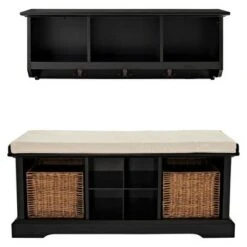 2pc Brennan Entryway Bench and Shelf Set - Crosley Natural -Ottomans Official Shop unnamed file 7676