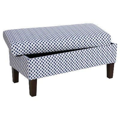 Bedroom Patterned Storage Bench - Skyline Furniture Sahara Midnight White Flax 5 Bedroom Patterned Storage Bench - Skyline Furniture Sahara Midnight White Flax - Image 3