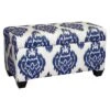 Custom Upholstered Storage Bench - Skyline Furniture Diamond Blue
