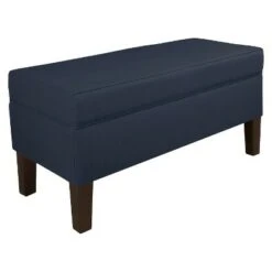 Custom Upholstered Contemporary Bench - Skyline Furniture Linen Navy -Ottomans Official Shop unnamed file 7706