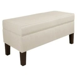 Custom Upholstered Contemporary Bench - Skyline Furniture Linen Navy -Ottomans Official Shop unnamed file 7707