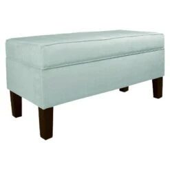 Custom Upholstered Contemporary Bench - Skyline Furniture Linen Navy -Ottomans Official Shop unnamed file 7710