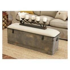 Wood Farmhouse Storage Bench Gray - Olivia & May -Ottomans Official Shop unnamed file 7715