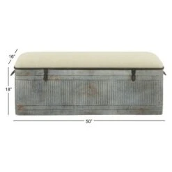 Wood Farmhouse Storage Bench Gray - Olivia & May -Ottomans Official Shop unnamed file 7716