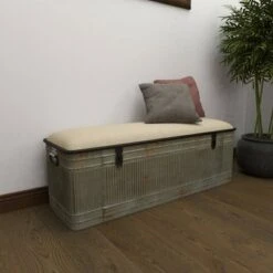 Wood Farmhouse Storage Bench Gray - Olivia & May -Ottomans Official Shop unnamed file 7718