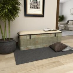 Wood Farmhouse Storage Bench Gray - Olivia & May -Ottomans Official Shop unnamed file 7720