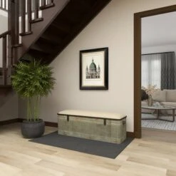 Wood Farmhouse Storage Bench Gray - Olivia & May -Ottomans Official Shop unnamed file 7725