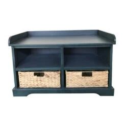 Hayden Storage Bench with 2 Baskets - Decor Therapy Antique Navy -Ottomans Official Shop unnamed file 7737
