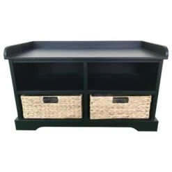 Hayden Storage Bench with 2 Baskets - Decor Therapy Antique Navy -Ottomans Official Shop unnamed file 7738