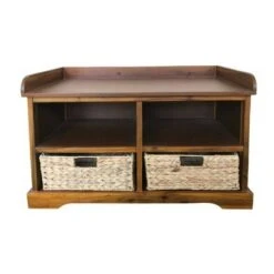 Hayden Storage Bench with 2 Baskets - Decor Therapy Antique Navy -Ottomans Official Shop unnamed file 7739