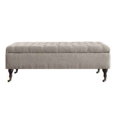 Collette Tufted Storage Bench Linen - Adore Decor 4 Collette Tufted Storage Bench Linen - Adore Decor - Image 2
