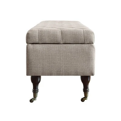 Collette Tufted Storage Bench Linen - Adore Decor 6 Collette Tufted Storage Bench Linen - Adore Decor - Image 4