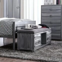 Zeddie Storage Benches Hand Brushed Silver - miBasics -Ottomans Official Shop unnamed file 7749