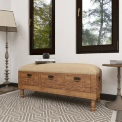 Olivia & May Carved Wood and Upholstered Storage Bench with Drawers Brown - Olivia & May 26 Olivia & May Carved Wood and Upholstered Storage Bench with Drawers Brown - Olivia & May -Ottomans Official Shop unnamed file 7789