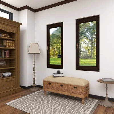 Olivia & May Carved Wood and Upholstered Storage Bench with Drawers Brown - Olivia & May 15 Olivia & May Carved Wood and Upholstered Storage Bench with Drawers Brown - Olivia & May - Image 13