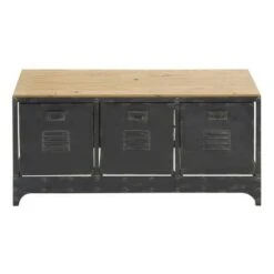 Wood Storage Bench 3 Drawers Black - Olivia & May -Ottomans Official Shop unnamed file 7800