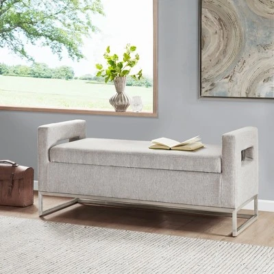 Madison Park Neale Storage Bench Gray 3 Madison Park Neale Storage Bench Gray