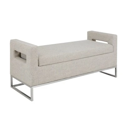Madison Park Neale Storage Bench Gray 5 Madison Park Neale Storage Bench Gray - Image 3