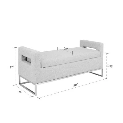 Madison Park Neale Storage Bench Gray 10 Madison Park Neale Storage Bench Gray - Image 8