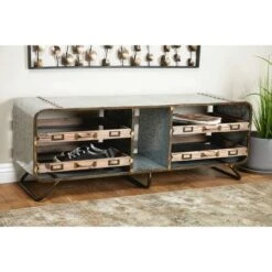 Olivia & May Industrial Storage Bench Gray - Olivia & May 12 Olivia & May Industrial Storage Bench Gray - Olivia & May -Ottomans Official Shop unnamed file 7816
