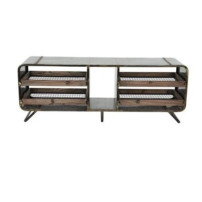Olivia & May Industrial Storage Bench Gray - Olivia & May 9 Olivia & May Industrial Storage Bench Gray - Olivia & May - Image 7