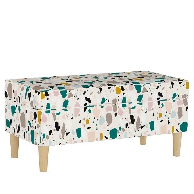 Jaxson Storage Bench Terrazzo Emerald Ochre - Skyline Furniture 3 Jaxson Storage Bench Terrazzo Emerald Ochre - Skyline Furniture